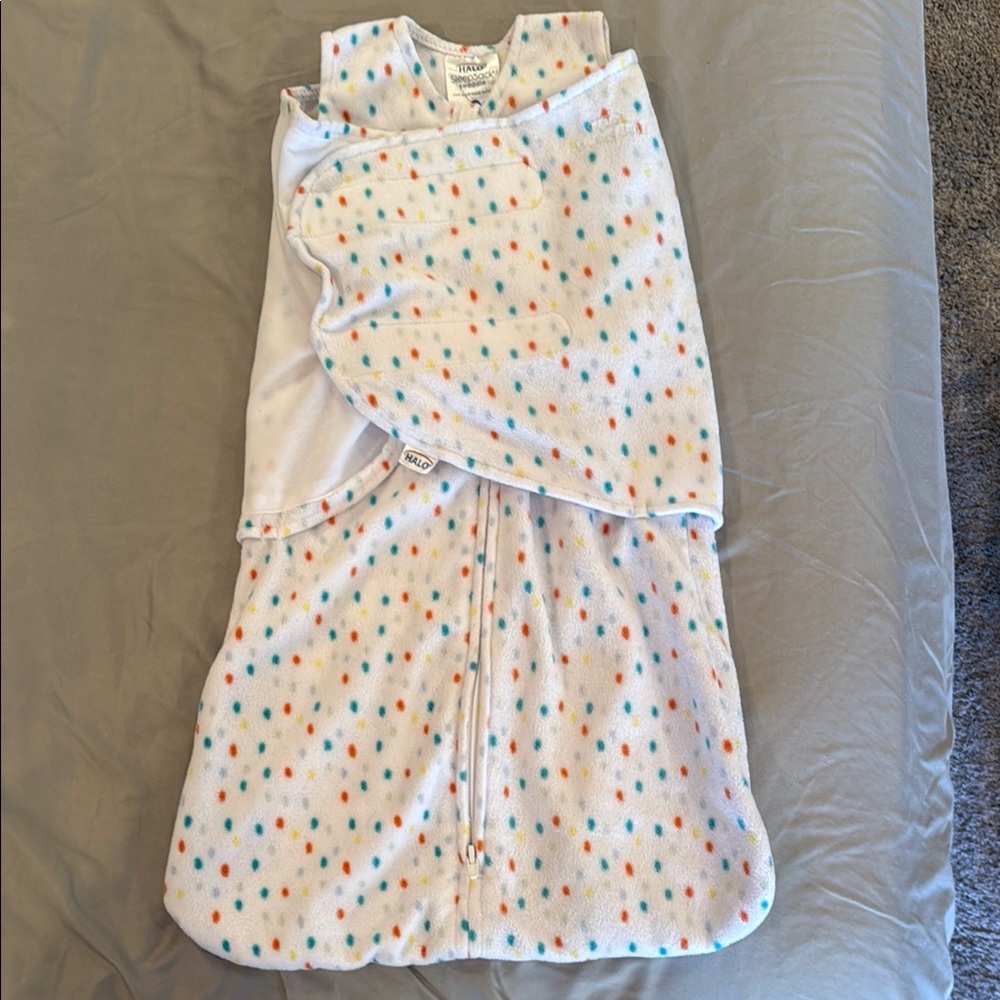 Halo White and polka dots Sleep Sack Wearable Blanket